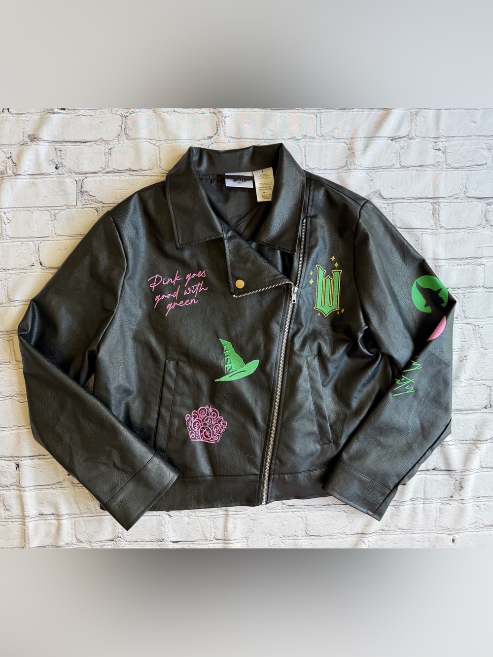 Wicked Magic Movie Faux Leather Moto Jacket Size Large Unworn Universal